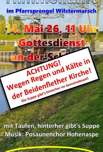 Änderung! Ortsverlegung! Ein besonderer Gottesdienst